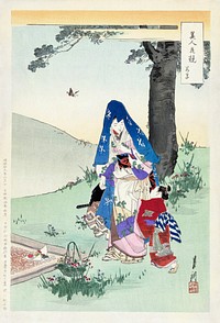 Picnic (1896) print in high resolution by Ogata Gekko.