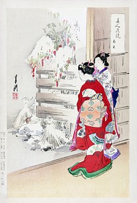 Snowy Garden (1887–1896) print in high resolution by Ogata Gekko.