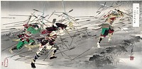 The loyalty of Kusunoki Masatsura to Shijonawata (1891) print in high resolution by Ogata Gekko.