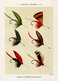 Lake Flies.  Digitally enhanced from our own original 1892 edition of Favorite Flies and Their Histories by Mary Orvis Marbury.