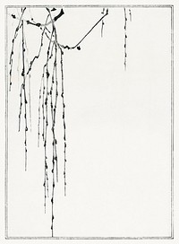 Tree branches. Illustration from Seitei Kacho Gafu (1890&ndash;1891) by <a href="https://www.rawpixel.com/search/Wantanabe%20Seitei?sort=curated&amp;freecc0=1&amp;page=1">Wantanabe</a><a href="https://www.rawpixel.com/search/Wantanabe%20Seitei?sort=curated&amp;freecc0=1&amp;page=1"> Seitei</a>, a prominent Kacho-ga artist. Digitally enhanced from our own original edition. 