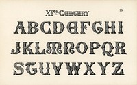 11th-century calligraphy fonts from Draughtsman&#39;s Alphabets by <a href="https://www.rawpixel.com/search/hermann%20esser?sort=curated&amp;page=1https://www.rawpixel.com/search/hermann%20esser?sort=curated&amp;page=1">Hermann Esser</a> (1845&ndash;1908). Digitally enhanced from our own 5th edition of the publication. 