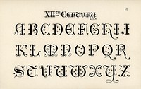 12th-century calligraphy fonts from Draughtsman's Alphabets by Hermann Esser (1845&ndash;1908). Digitally enhanced from our own 5th edition of the publication. 