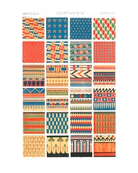 Antique Egyptian pattern wall art print and poster.