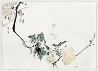 Cherry blossom, illustration from Bijutsu Sekai (1893-1896) by <a href="https://www.rawpixel.com/search/Wantanabe%20Seitei?sort=curated&amp;freecc0=1&amp;page=1">Watanabe Seitei</a>, a prominent Kacho-ga artist. Digitally enhanced from our own original publication. 