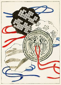Oriental pendant illustration. Digitally enhanced from our own original edition of Shin Bijutsukai 
