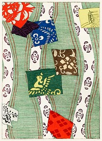 Illustration of Japanese motifs. Digitally enhanced from our own original edition of Shin Bijutsukai