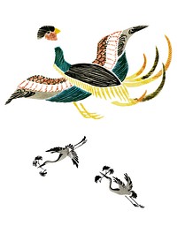 Vintage Illustration of Japanese rooster