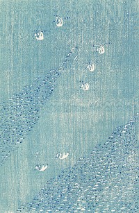 Vintage Illustration of Japanese vintage original woodblock print