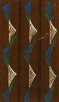 Vintage woodblock print of Japanese textile.  Digitally enhanced from our own original edition of Shima-Shima (1904) by Furuya Korin.