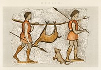 A mosaic illustration of hunter gatherers taken from William MacKenzie&rsquo;s National Encyclopaedia (1891). Digitally enhanced from our own original plate. 