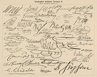 Autographs of Famous Figures 2 (1894). Digitally enhanced from our own original plate. 