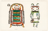 Hopi Katcinas - Alosaka (1895) drawn by the native people from the book of <a href="https://www.rawpixel.com/search/Jesse%20Walter%20Fewkes?sort=curated&amp;type=all&amp;page=1">Jesse Walter Fewkes</a> (1850&ndash;1930). Digitally enhanced from the original plate. 