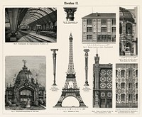 Cast - Iron Architecture (1894, a collection of iron made architectural designs, notably the Eiffel Tower. Digitally enhanced from our original plate. 