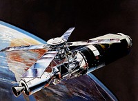 Artist&#39;s concept of the Skylab in orbit. Original from NASA. Digitally enhanced by rawpixel.