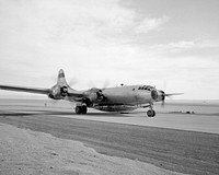 B-29 800 with X-1B attached taxi&#39;s in off of the lakebed. Original from NASA. Digitally enhanced by rawpixel.