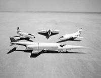 A group picture of Douglas Airplanes, taken for a photographic promotion in 1954. Original from NASA. Digitally enhanced by rawpixel.