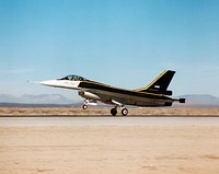 The F-16XL #1 (NASA 849) takes off for the first flight of the Digital Flight Control System (DFCS) on December 16, 1997. Original from NASA. Digitally enhanced by rawpixel.
