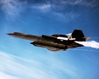 The NASA SR-71A successfully completed its first cold flow flight as part of the NASA/Rocketdyne/Lockheed Martin Linear Aerospike SR-71 Experiment (LASRE) at NASA&#39;s Dryden Flight Research Center, Edwards, California on March 4, 1998. Original from NASA. Digitally enhanced by rawpixel.
