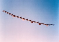 The Helios Prototype is an enlarged version of the Centurion flying wing, which flew a series of test flights at Dryden in late 1998. Original from NASA . Digitally enhanced by rawpixel.