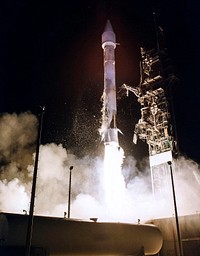The GOES-K weather satellite lifts off from Launch Pad 36B at Cape Canaveral Air Station on an Atlas 1 rocket. Original from NASA. Digitally enhanced by rawpixel.