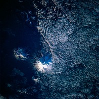 Eaarth observation of Ruapehu, New Zealand&#39;s North Island, one of the most active volcanoes in the South Pacific taken during STS-77 mission. May 28th, 1996. Original from NASA. Digitally enhanced by rawpixel.