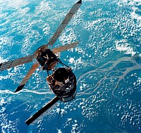 Skylab 3, Skylab as the CM moves in for docking<br />Original from NASA. Digitally enhanced by rawpixel.
