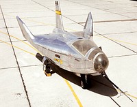 The HL-10, seen here parked on the ramp at NASA&#39;s Flight Research Center in 1966. Original from NASA. Digitally enhanced by rawpixel.