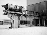 The Fan Noise Test Facility built at the Lewis Research Center to obtain far-field noise data for the National Aeronautics and Space Administration (NASA) and General Electric Quiet Engine Program. Original from NASA . Digitally enhanced by rawpixel.