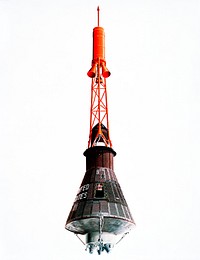 Artist concept of the Mercury capsule with its launch escape system. Original from NASA. Digitally enhanced by rawpixel.