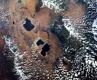 Central area of Ethiopia, south of Addis Ababa, showing Lakes Zwai, Langana, and Shala. Original from NASA. Digitally enhanced by rawpixel.