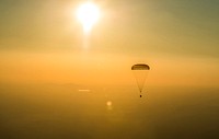 The Soyuz TMA-20M spacecraft is seen as it lands with Expedition 48 crew members near the town of Zhezkazgan, Kazakhstan, Sept. 7, 2016. Original from NASA . Digitally enhanced by rawpixel.