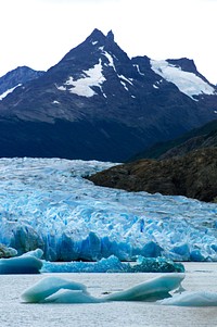 Glacier Grey in front of The Cuernos del Paine mountains in Chile. Original from NASA. Digitally enhanced by rawpixel.