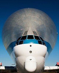 Front view of NASA&rsquo;s Super Guppy aircraft after it touched down at Mansfield&rsquo;s Lahm Airport in November, 2015. Original from NASA. Digitally enhanced by rawpixel.