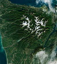 The Olympic National Park has to be one of America&rsquo;s most diverse national park landscapes. Original from NASA. Digitally enhanced by rawpixel.