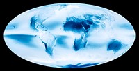 View of a cloudy earth shown from space. This particular image portrays the average of all of the satellite's cloud observations between July 2002 and April 2015. Original from NASA. Digitally enhanced by rawpixel.