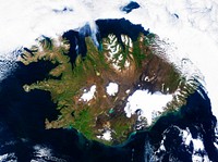 On August 22, 2014 the Moderate Resolution Imaging Spectroradiometer aboard NASA&rsquo;s Terra satellite captured a true-color image of a sunny summer day in Iceland. Original from NASA. Digitally enhanced by rawpixel.