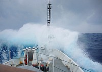 Ship in a storm in the Sargasso Sea. Original from NASA. Digitally enhanced by rawpixel.