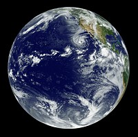 NASA and NOAA satellites are studying the triple tropical tempests that are now romping through the Eastern Pacific Ocean. Original from NASA. Digitally enhanced by rawpixel.