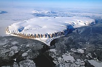 Saunders Island and Wolstenholme Fjord with Kap Atholl in the background. Original from NASA. Digitally enhanced by rawpixel.