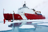 The U.S. Coast Guard Cutter Healy parked in an ice floe for the 2011 ICESCAPE mission&#39;s third ice station in the Chukchi Sea. Original from NASA . Digitally enhanced by rawpixel.