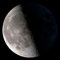 Third Quarter of a moon with accurate shadows. Original from NASA. Digitally enhanced by rawpixel.