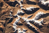 NASA astronaut Scott Kelly, on board the International Space Station, took this interesting picture of the Himalayas on Aug 7, 2015. Original from NASA. Digitally enhanced by rawpixel.