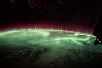 The Earths aurora was take on board the International Space Station on June 25, 2017. Original from NASA. Digitally enhanced by rawpixel.