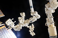 While attached on the end of the Canadarm2, Dextre, the Canadian Space Agency&rsquo;s robotic &ldquo;handyman&rdquo;, is featured in this image photographed by an Expedition 26 crew member aboard the International Space Station. Feb 3rd, 2011. Original from NASA. Digitally enhanced by rawpixel.