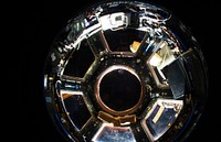 Fisheye (wide lens) view into Cupola, a fisheye lens attached to an electronic still camera was used to capture this image of the International Space Station&rsquo;s Cupola and NASA astronaut Chris Cassidy (mostly out of frame at bottom), Expedition 36 flight engineer. July 20th, 2013. Original from NASA. Digitally enhanced by rawpixel.