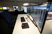 Photos of the Launch Vehicle Data Center in Hangar AE, room 2, showing the engineering console upgrades. Original from NASA Digitally enhanced by rawpixel.