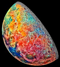 This false-color mosaic was constructed from a series of 53 images taken through three spectral filters by NASA&#39;s Galileo&#39;s imaging system. Original from NASA. Digitally enhanced by rawpixel.