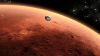 This is an artist&#39;s concept of NASA&#39;s Mars Science Laboratory spacecraft approaching Mars. Original from NASA. Digitally enhanced by rawpixel.