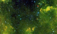 The six red dots in this composite picture indicate the location of the first new near-Earth asteroid, called 2013 YP139. Original from NASA. Digitally enhanced by rawpixel.